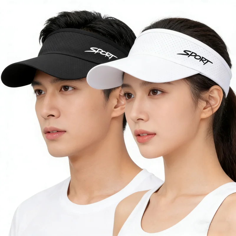 SPORT Letter Printed Top Empty An-ti UV Sunhat Summer Sports Running Hat Sun Protection Visor Quick Dry Tennis Golf Baseball Cap