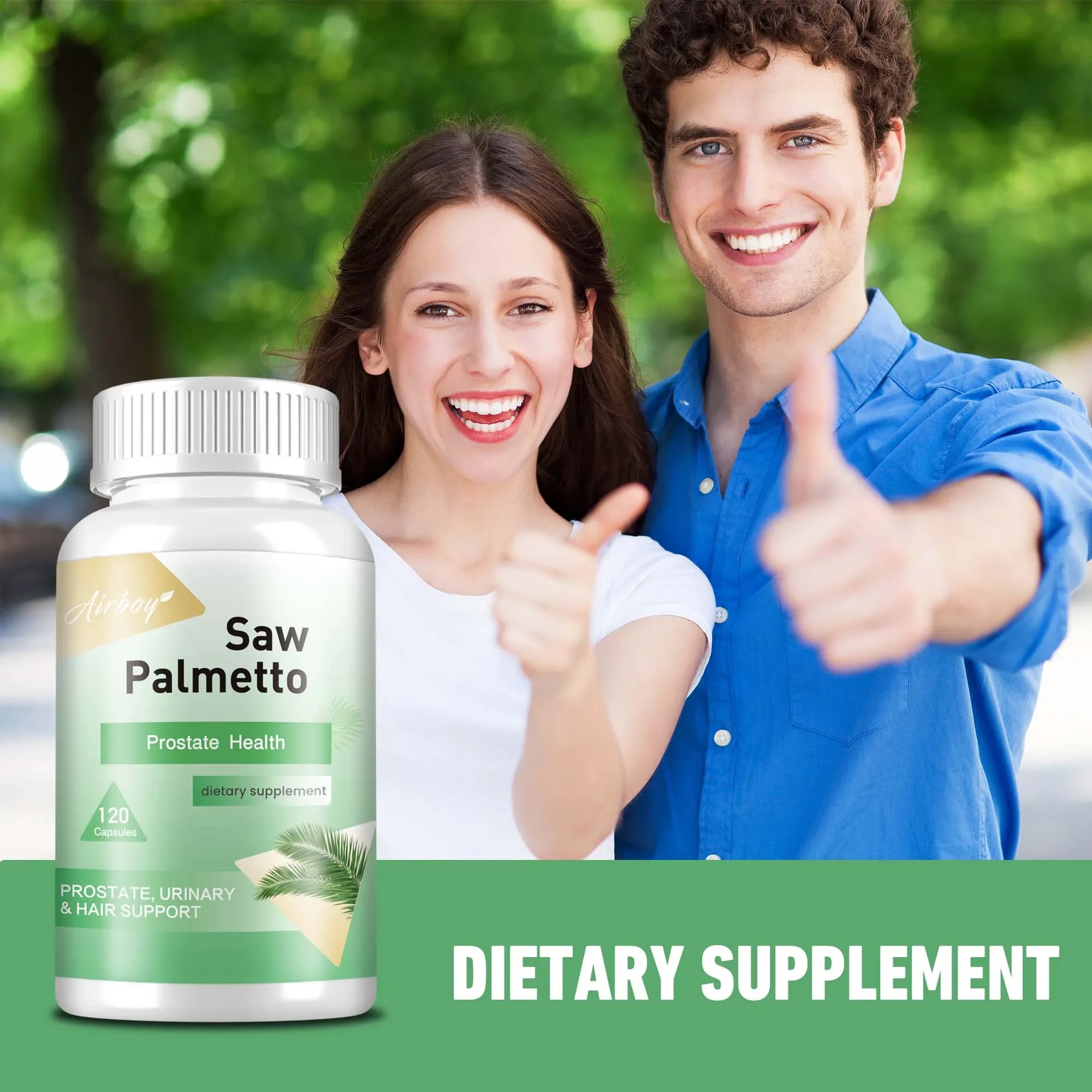 مكمل Saw Palmetto - يساعد على تقليل التبول المتكرر وصحة البروستاتا وصحة المسالك البولية ونمو الشعر - 120 كبسولة