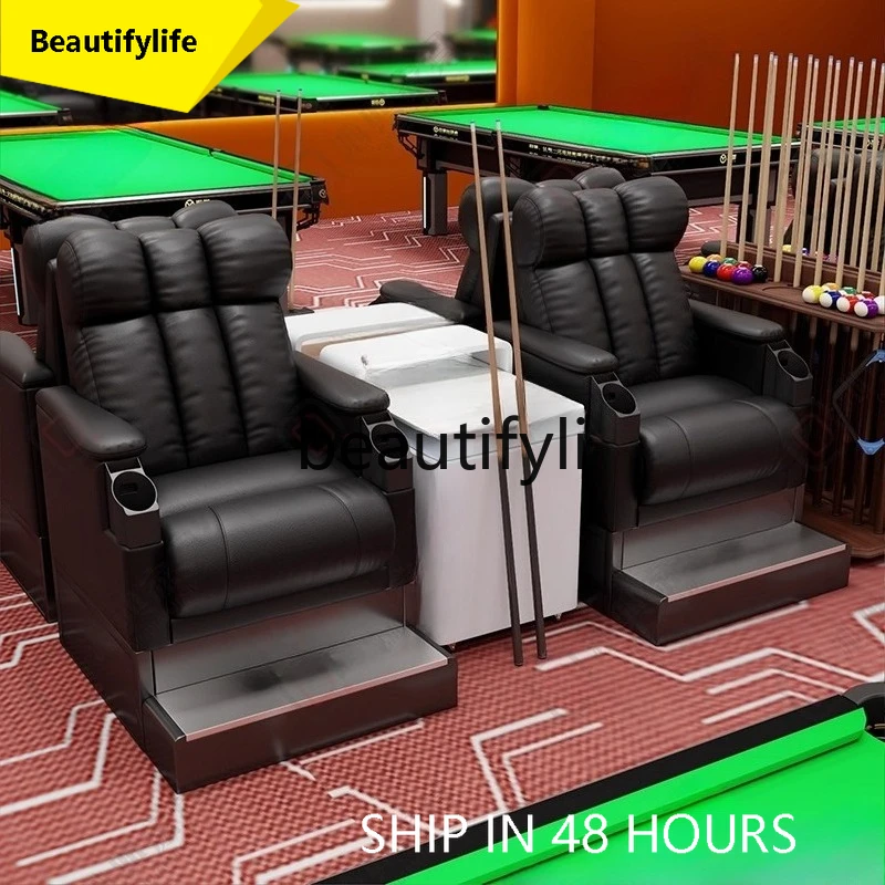 

6239 Sofa Ball Room Private Lounge Black Sofa Three-Seater Coffee Table Set Billiard Hall