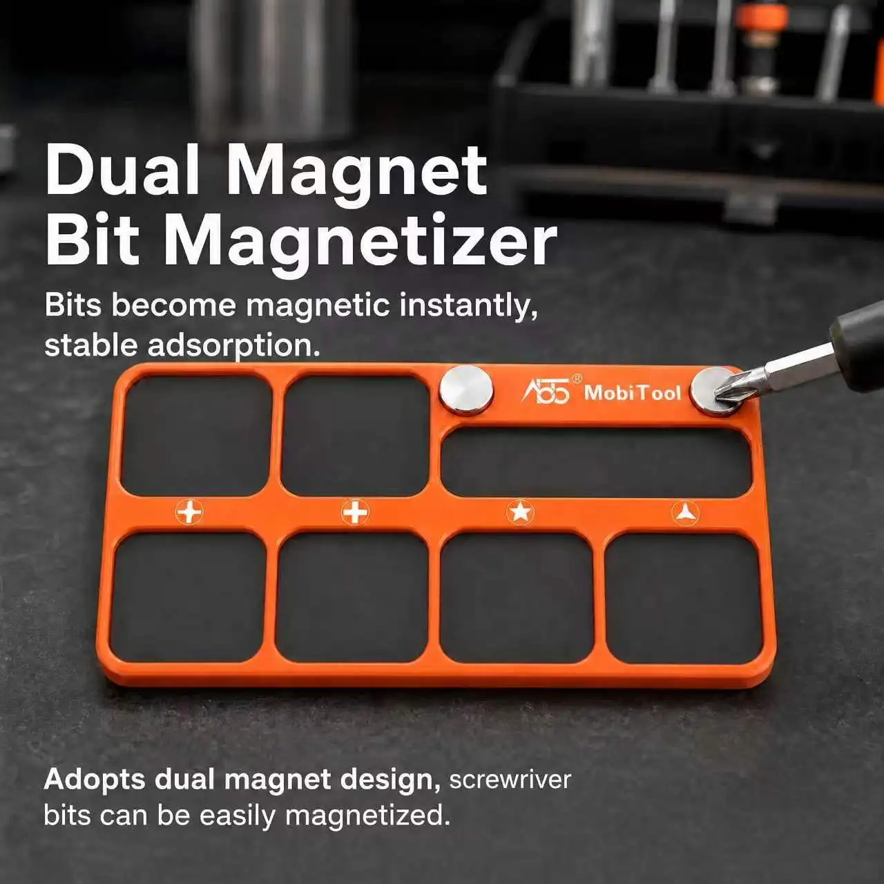 MP01 Magnetic Screw Sorting Tray MobiTool Dual Magnet Bit Magnetizer Aluminum Alloy Parts Storage Plate For Mobile Electronic Re