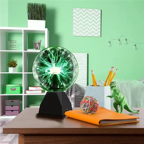 Magic Plasma Ball com Controle de Voz para Crianças, Luz Noturna LED, Lâmpada de Toque, Iluminação Novidade, Decoração de Natal, Presente, 6 ", 8"