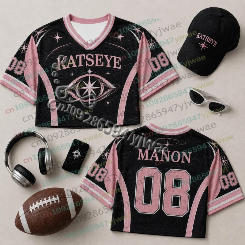 2026 KATSEYE Konzert Unisex Jersey Locker Modisch Yoonchae Lara&Sophia Daniela Fans T-Shirt Herren Damen Strand Crop Tee T-Shirts – Detail 8