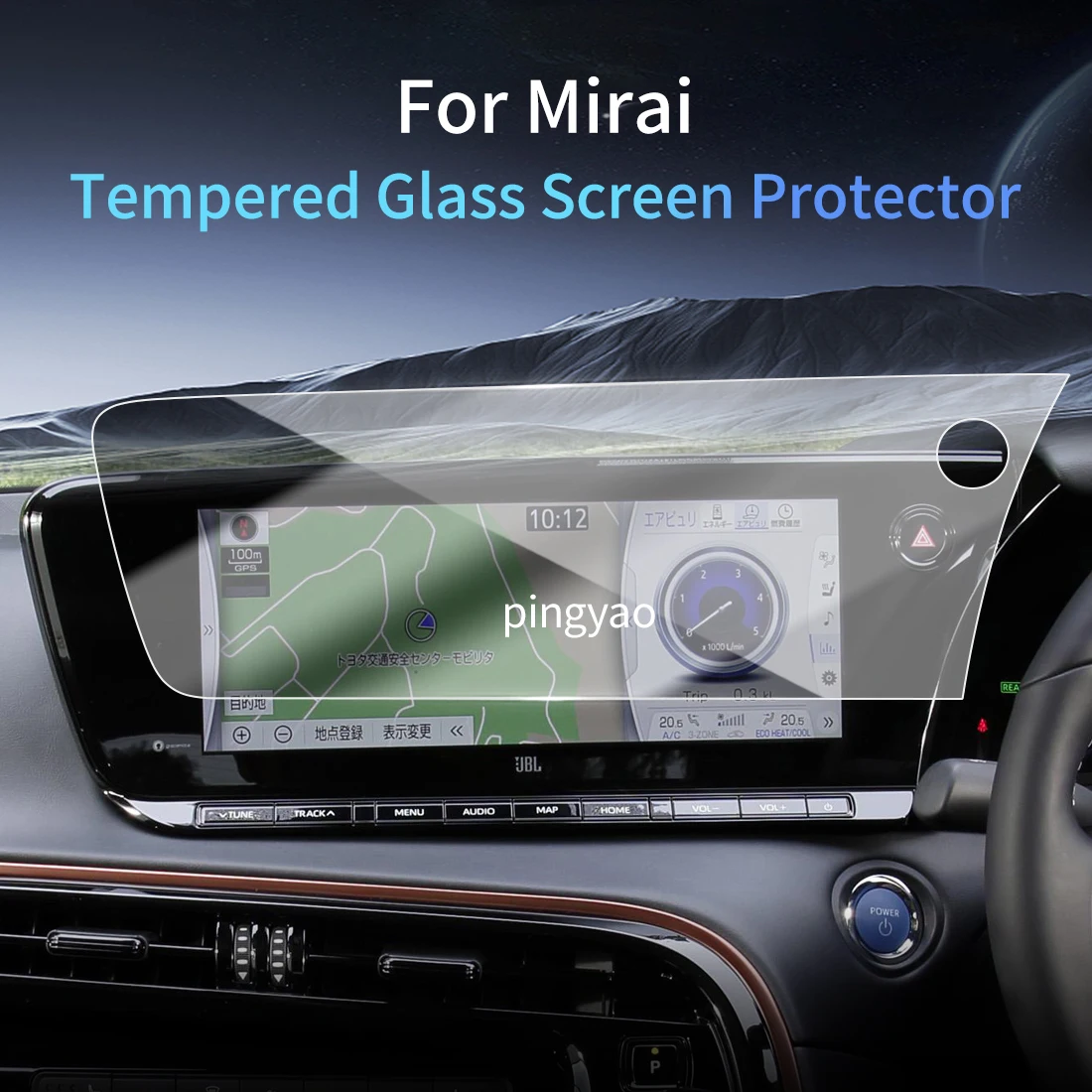 

Car Sticker Screen Protector Navigation Display Tempered Glass Protective Film Car Accessories Vehicle For24 Toyota Mirai RHD