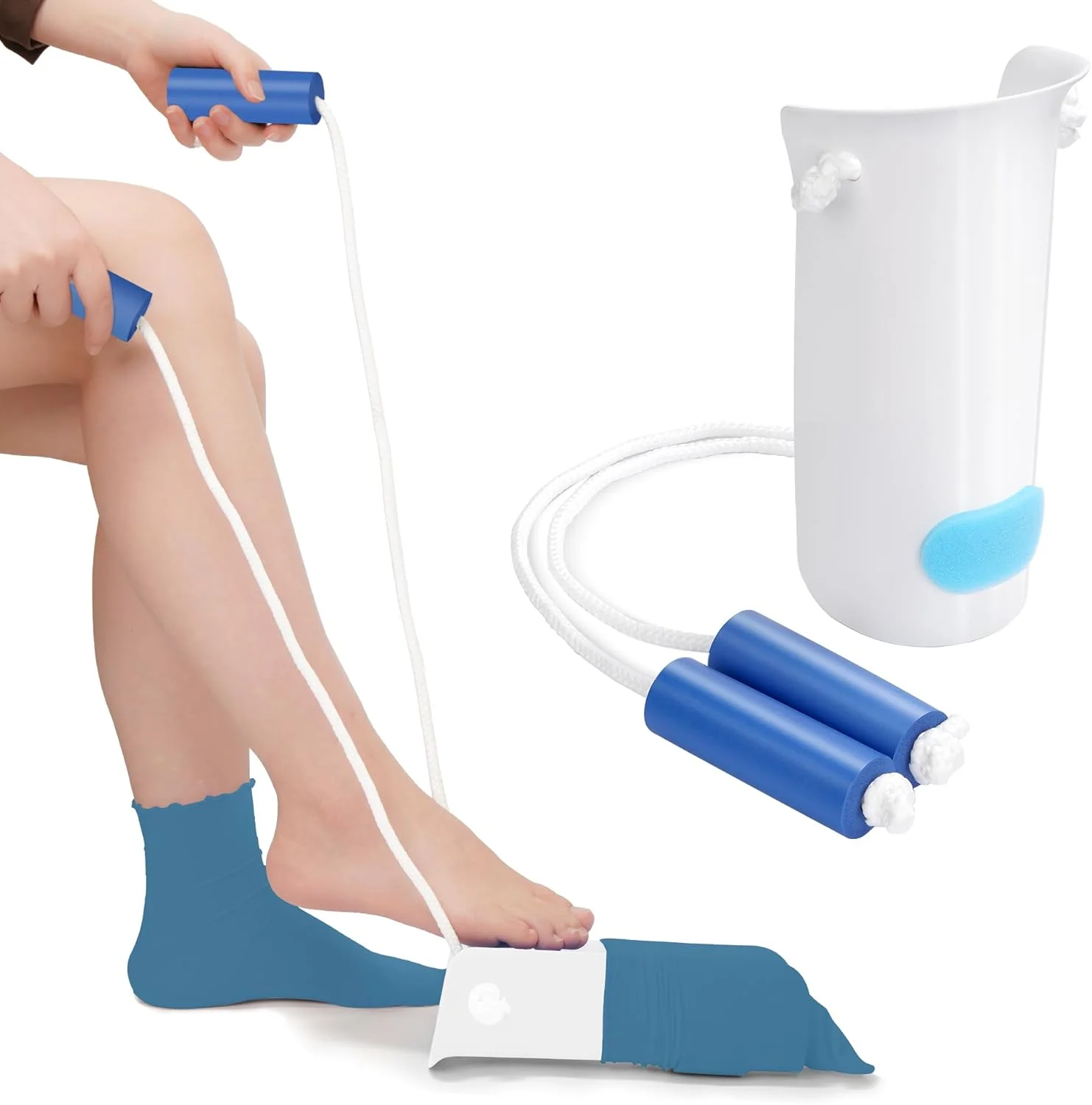 

Sock Aids for Putting Socks On and Off for Men and Women, Easy to Use Than Sock Aid Stocking Slider with Three-Finger