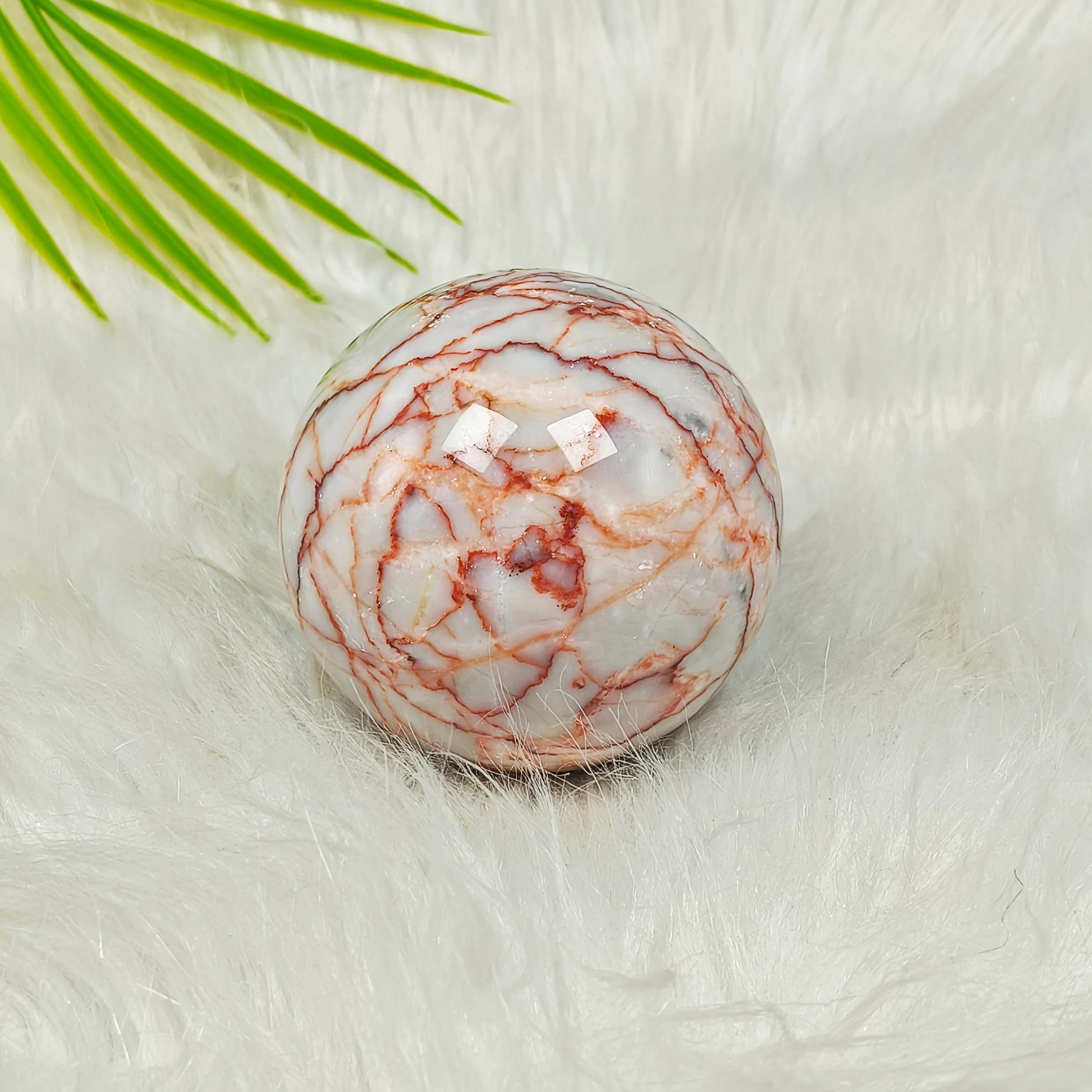 Natural Red Web Jasper Sphere Polished Red Brecciated Jasper Crystal Ball Grounding Healing Stone Root Chakra Reiki Home Decor