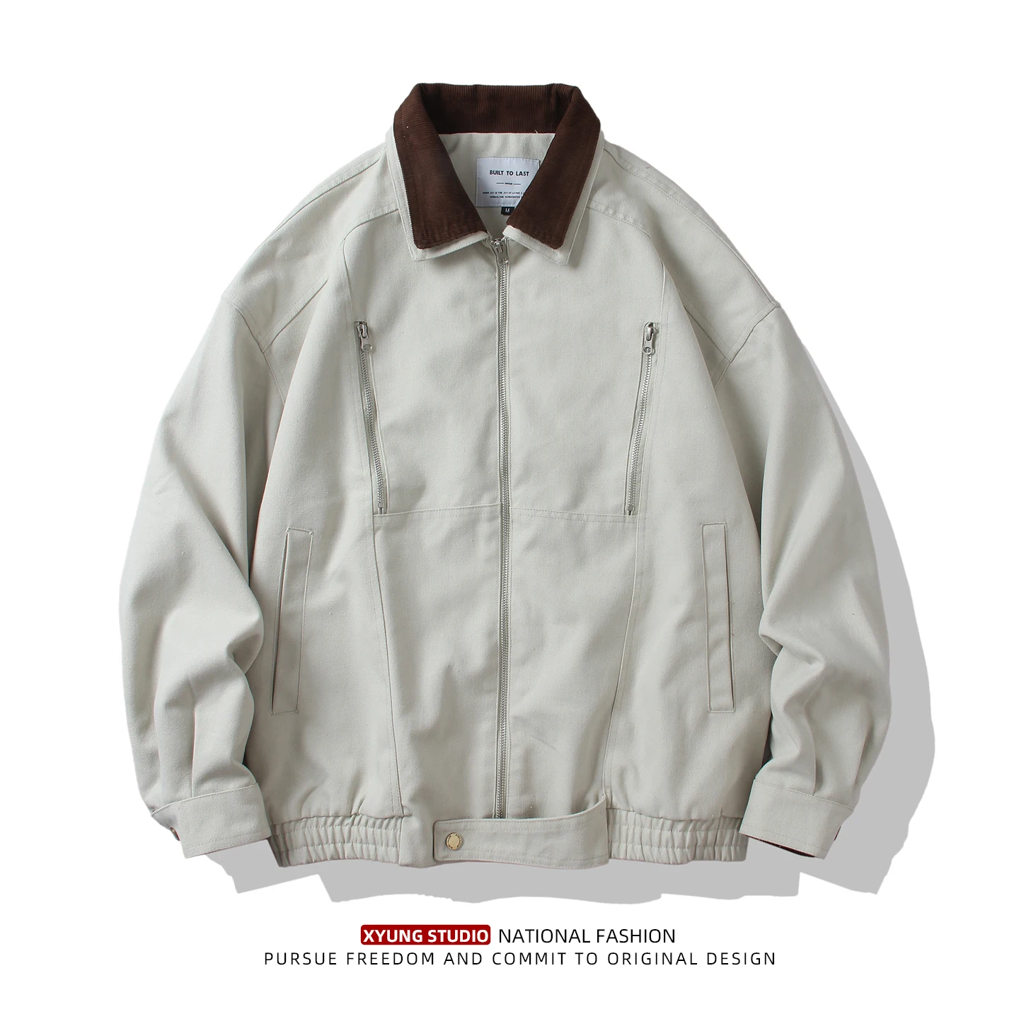 

Loose Casual American Retro Workwear Collared Jaet Men's Autumn New Sle Vintage Japanese Old Money Sle Top Outerwear