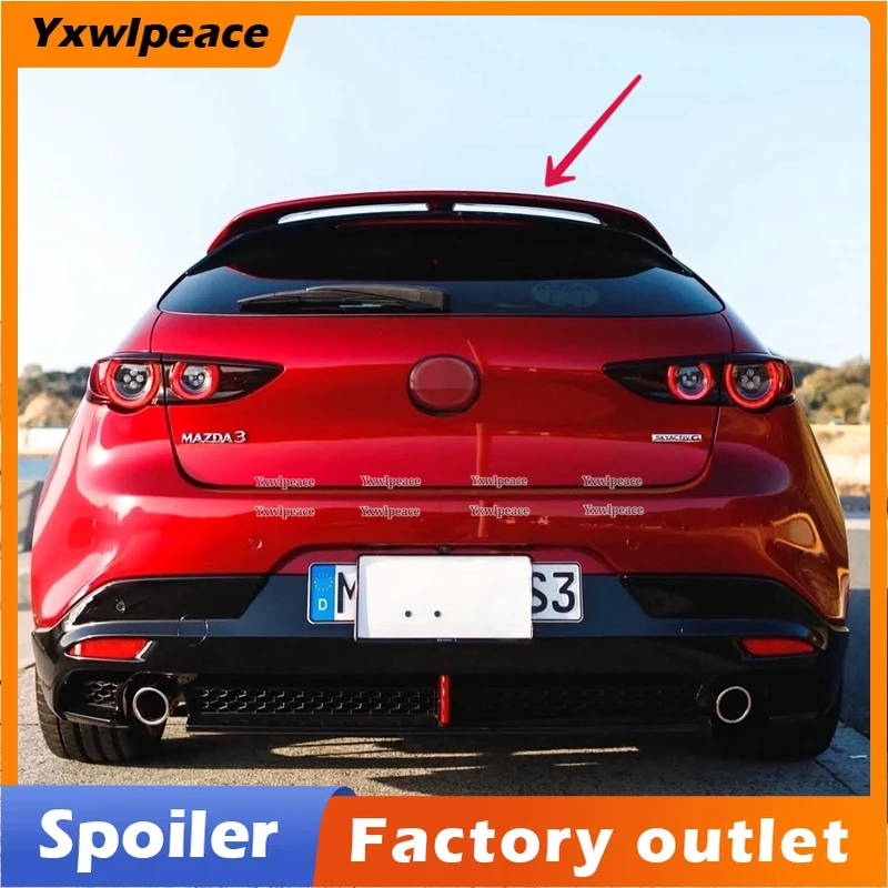 

For Mazda 3 Axela Hatchback 2020 Real Carbon Fiber/FRP Rear Roof Spoiler Wing Body Kit Accessories