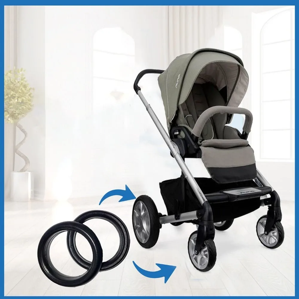 Rubber Baby Stroller Wheel Tyre Silent Bearings Stroller Replacement Kids Pushchair Wheel Tyre for Babyzenes Yoyo Yoya YuYu