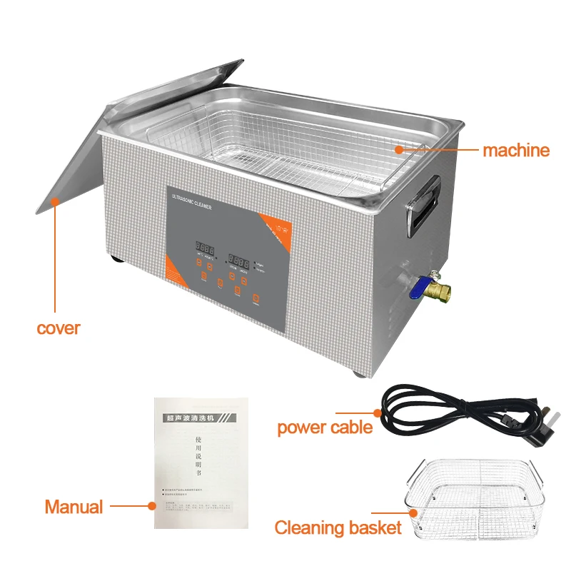 

22L 480/900W Digital Ultrasonic Cleaner Heated Timer Ultra Sonic Wash Machine For Lab Dental Auto Engine Parts Car Washer