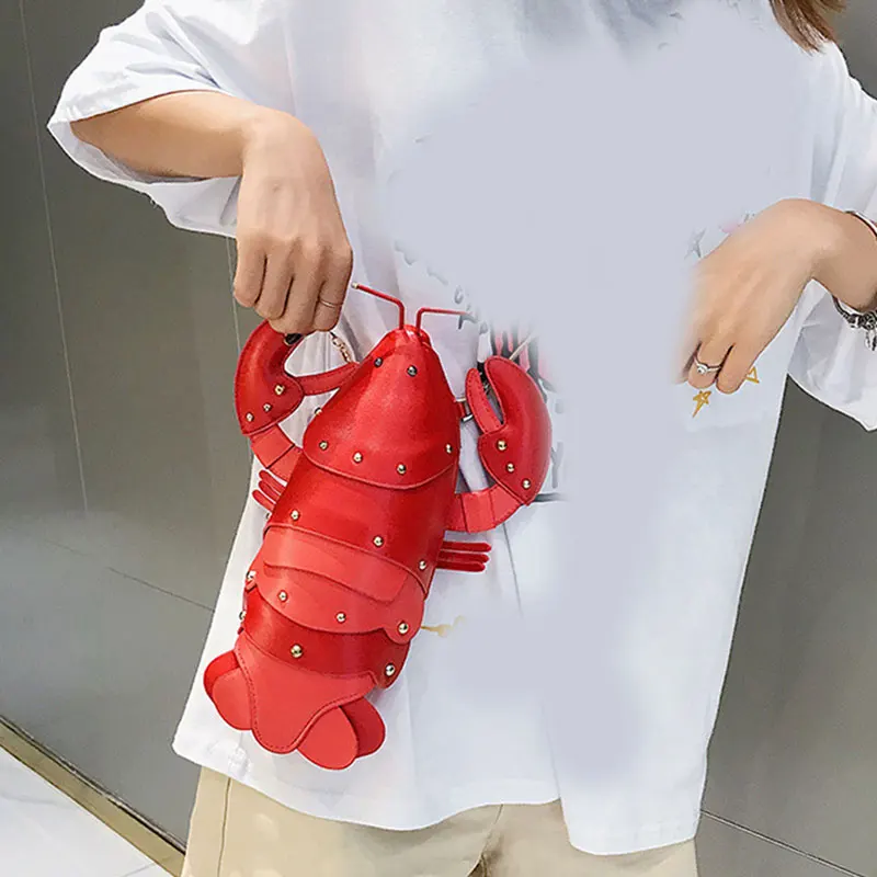 2026 fashion cute lobster shape women's shoulder bag PU leather messenger bag women's shoulder bag tote women messenger bag