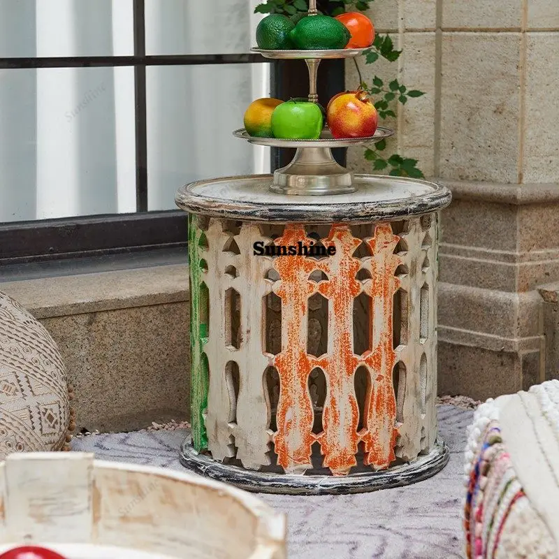 

Журнальный столик из массива дерева, в стиле ретро-арт-деко, круглый, для дивана