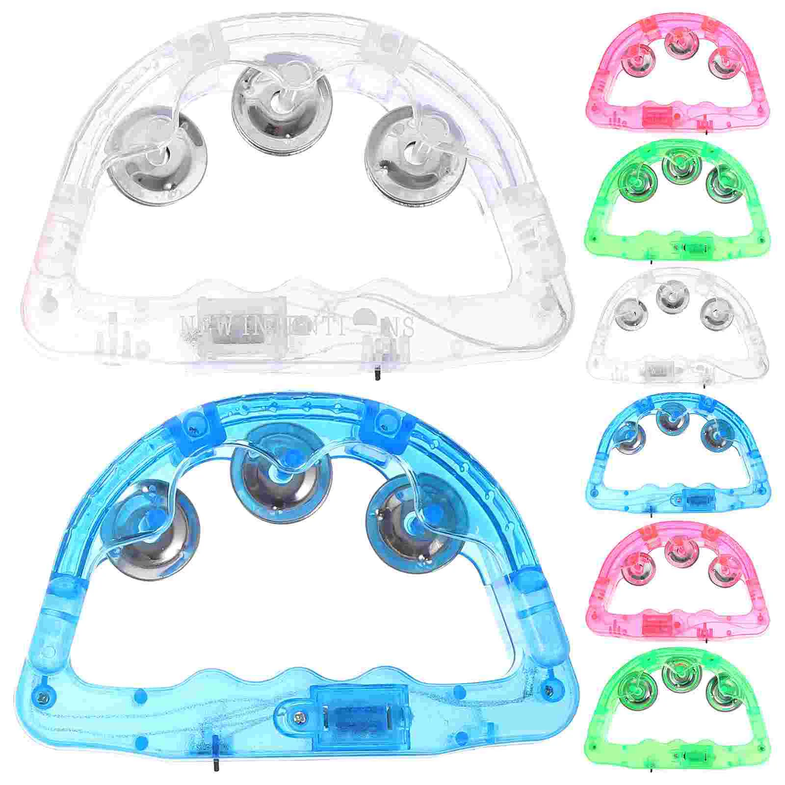 8 Pcs LED Light Tambourine Party Flashing Props Rattle Interesting Shine Infant Plastic