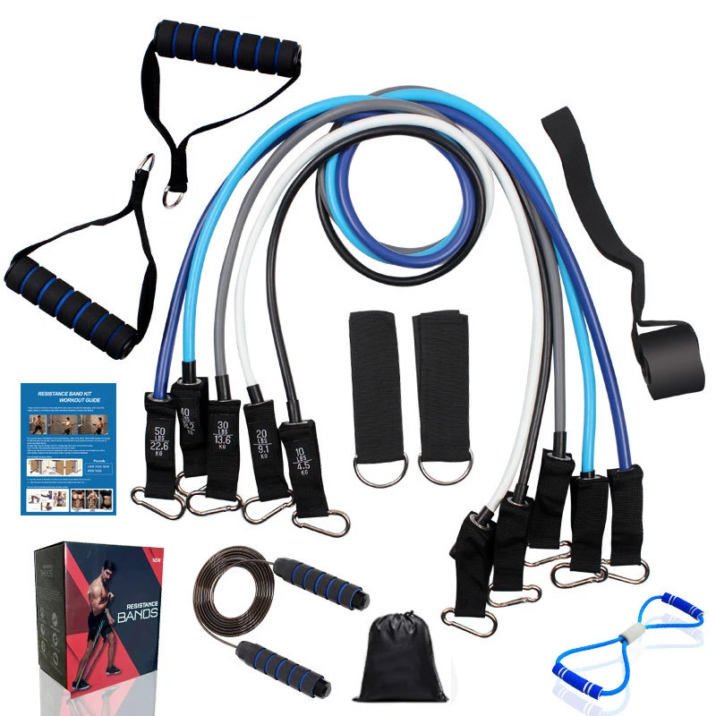150lbs Fitness Exercises Resistance Bands Set Elastic Tubes Pull Rope Yoga Band Training Workout Equipment for Home Gym Weight