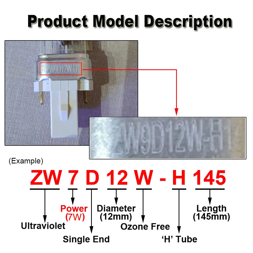 Tubo de bombilla esterilizadora UV, lámpara de esterilización ultravioleta para acuario, pecera, estanque, G23/2G7, 7W, 47V