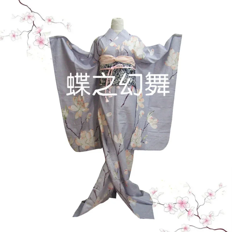 Women Japanese Traditional Floral Furisode Kimono Long Kimono Japonais Cosplay Dress Costume AS5817