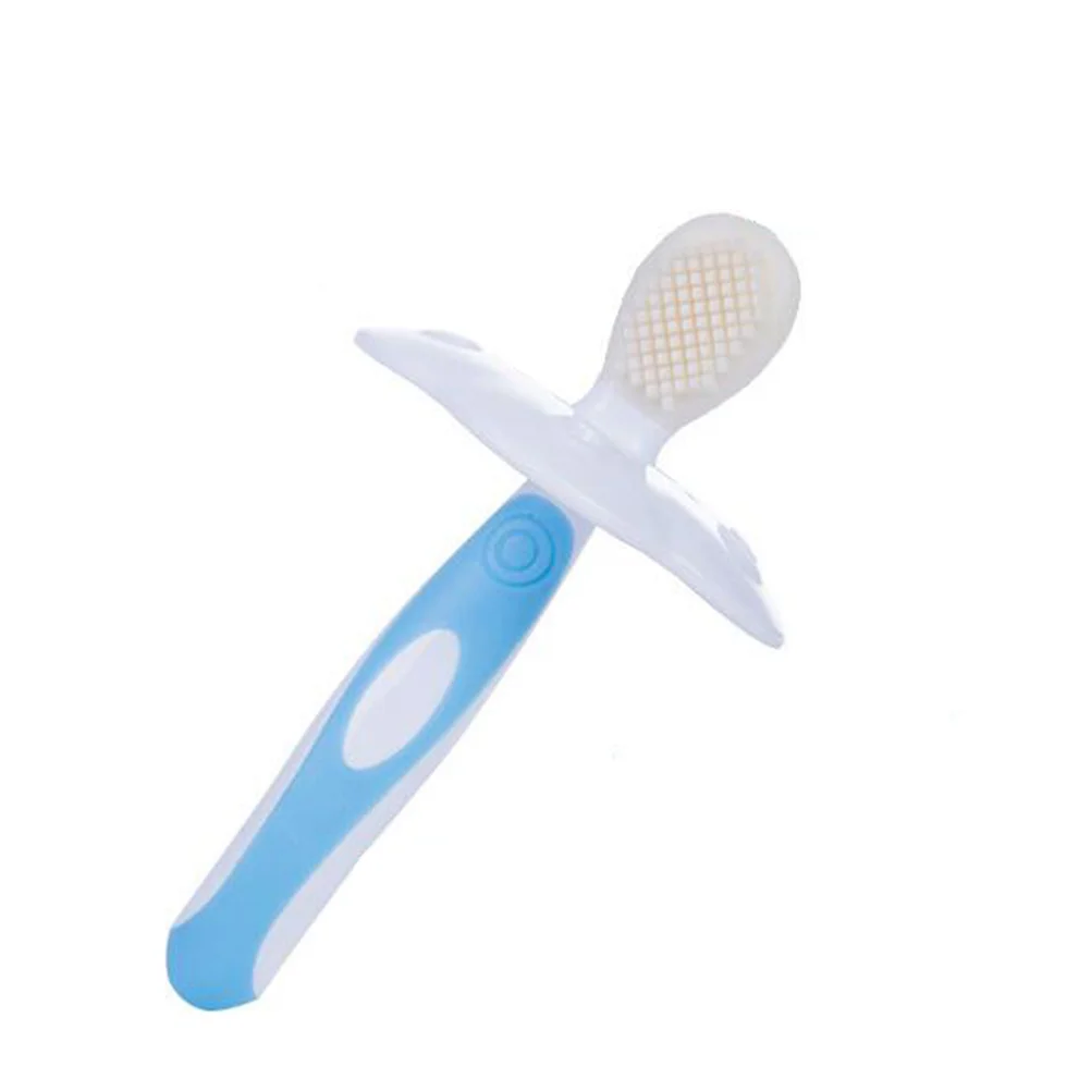 

Scraper for Infants Kids Tooth Brush Toothbrush Toddler Blue Silicone Baby Toothbrushes