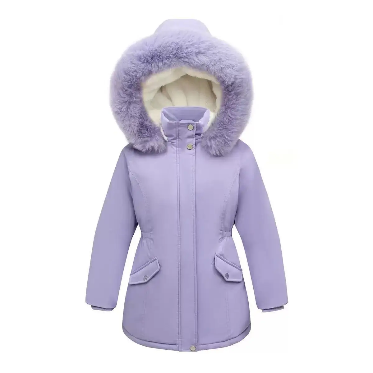 

Children's Winter Jackets for Girls Outerwear Clothes Teen Girls Cotton-Padded Coats Kids Thicken Warm Long Parka Clothing