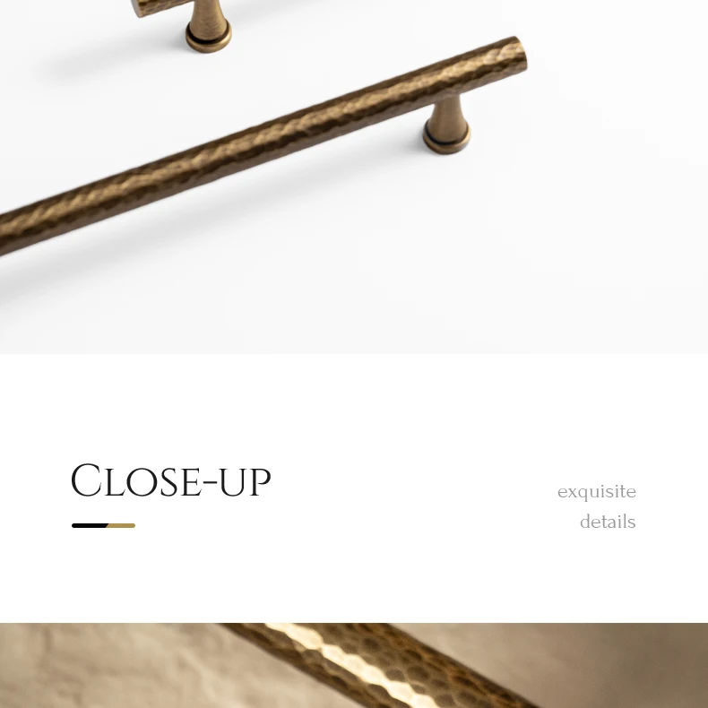 Hand-hammered antique brass cabinet handle 18