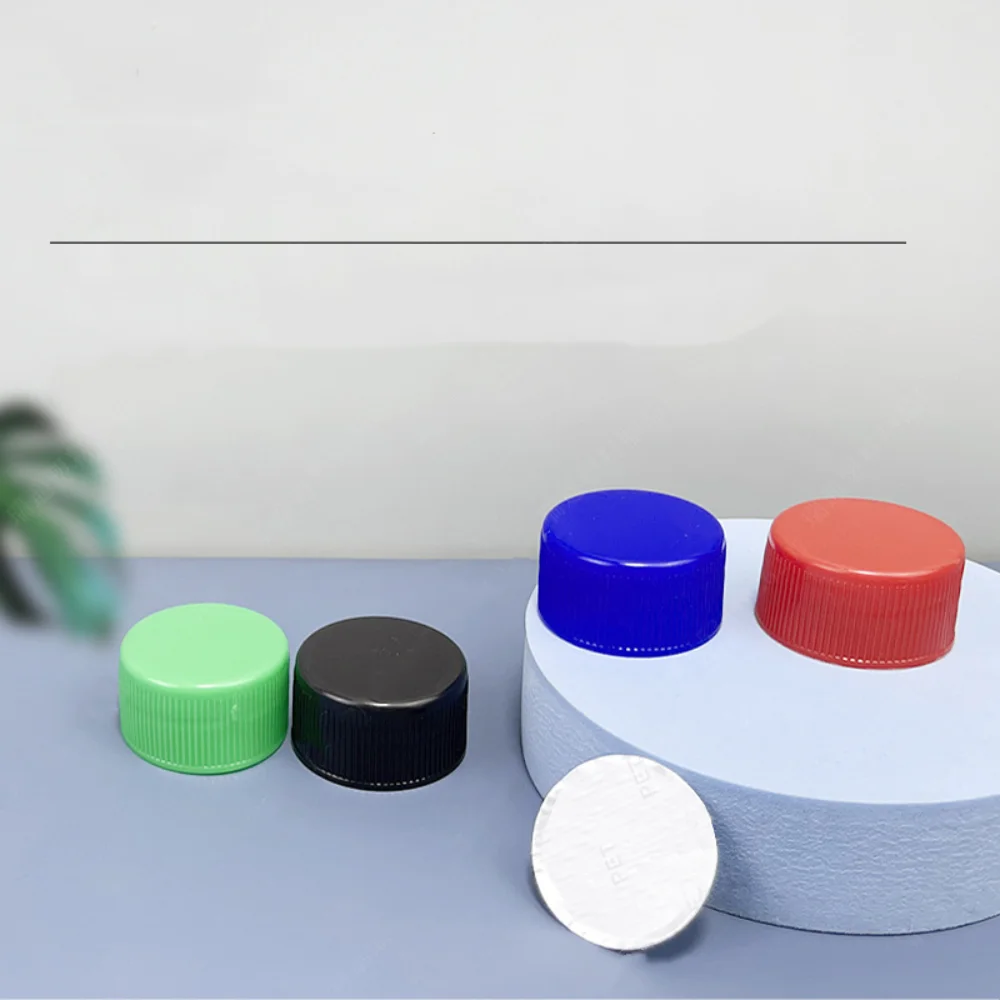 20Pcs Dustproof Circular Plastic Bottle Cap Reusable Multi-purpose Drinking Bottle Cap with Gasket 28mm Screw Bottle Cap
