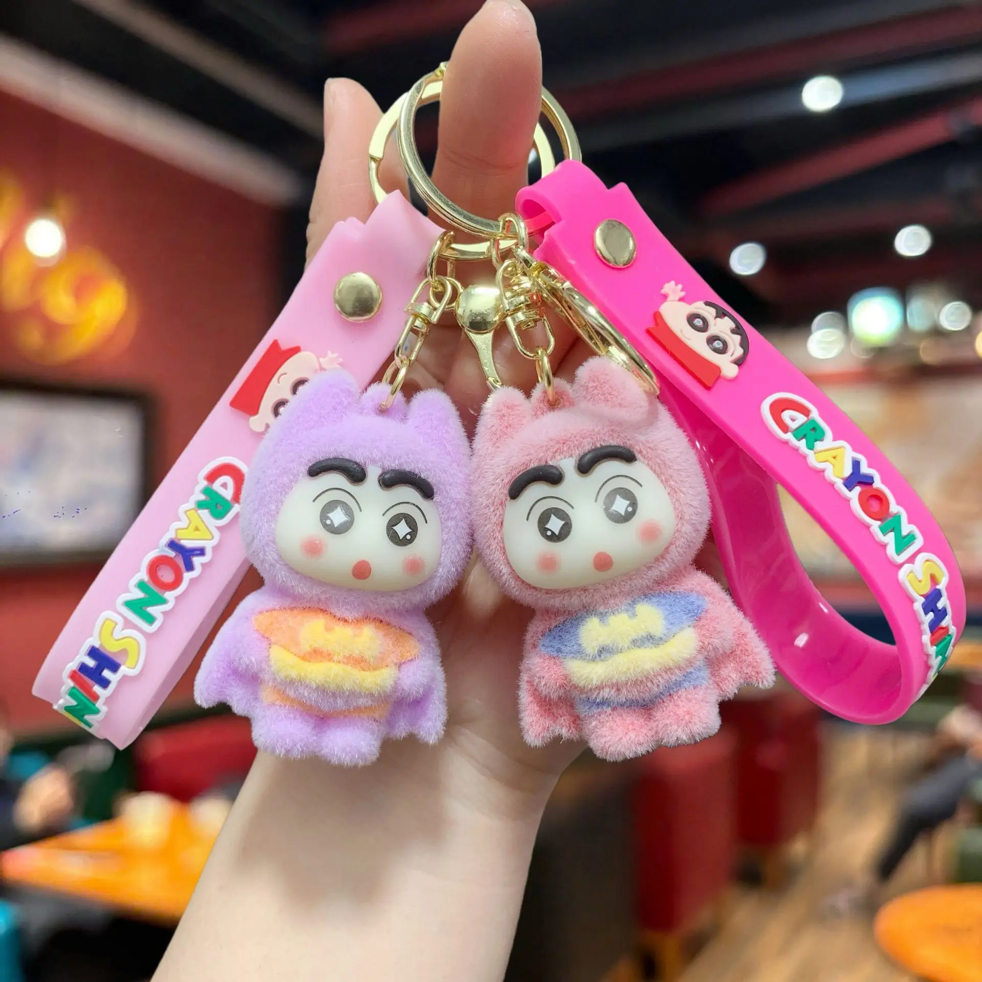 

New model Crayon Shin-chan Keychain Cute Creativity Schoolbag Ornament Portable Keychain Reward Gifts
