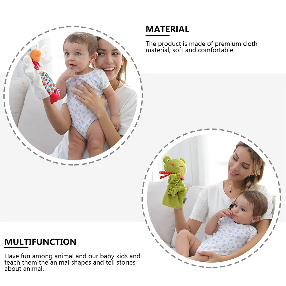 

2Pcs Animal Hand Puppet Playthings Childrens Interactive Story Telling Fun Learning Gift for Friends Family Hand Puppet