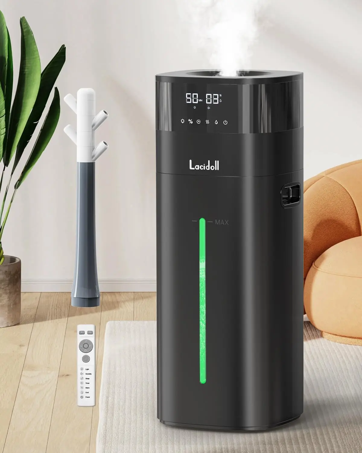 

Увлажнитель воздуха для больших помещений с функцией теплого/холодного тумана, емкость 20 л для всего дома, диффузор и трубка в комплекте