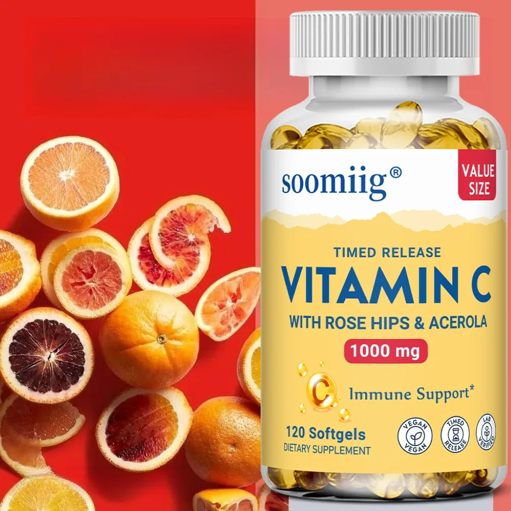 Vitamin C Capsules 1000mg - Immune System and Collagen Booster, Skin Health, Anti-aging Antioxidant Supplements