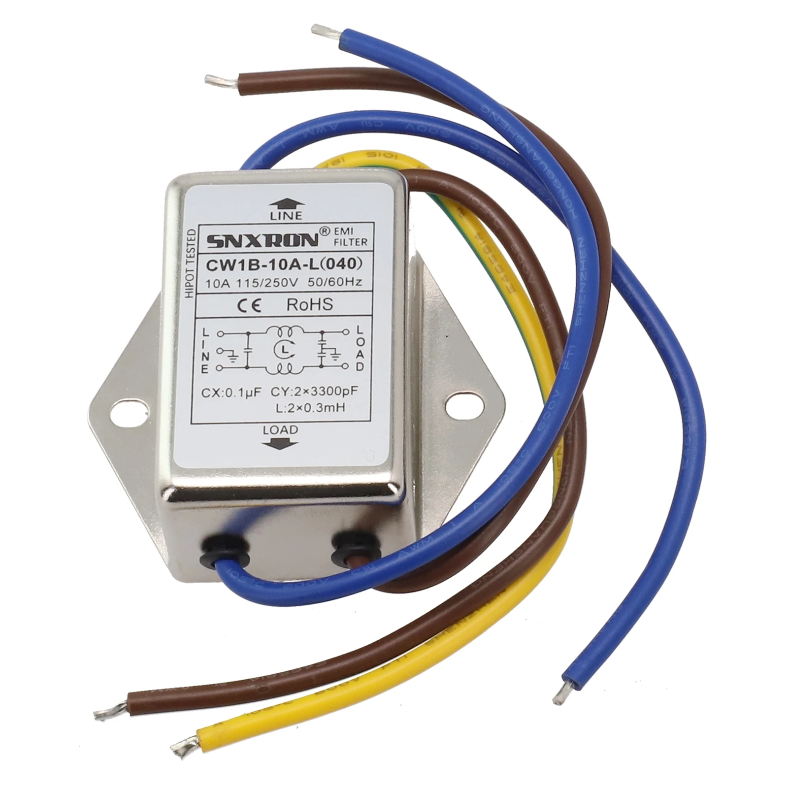 Versatile AC 250V Power Filter for Interference Suppression Suitable for Automation and Data Communication Equipment