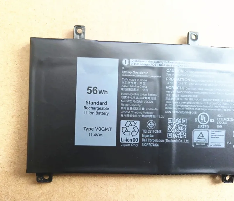 V0GMT Laptop Battery For G7 17 7700 Series 15 7501 15 7500 Series 11.4V 56Wh