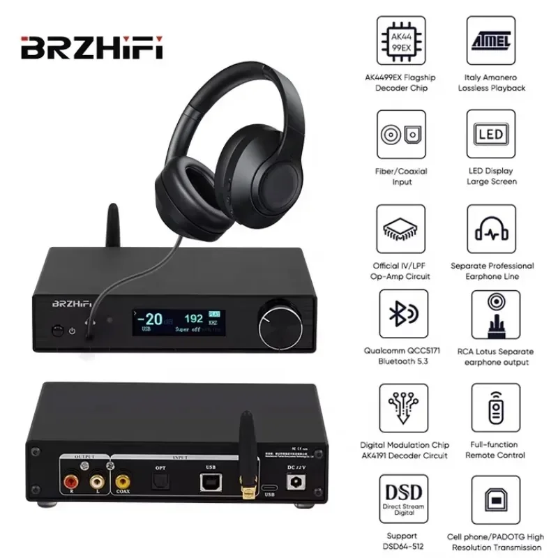 In stock BRZHIFI SU10 HIEND AK4499 DAC Audio Amplifier Hi-fi Stereo Audio AmplifierBT 5.3 DSD512 Home Sound System Amplifier