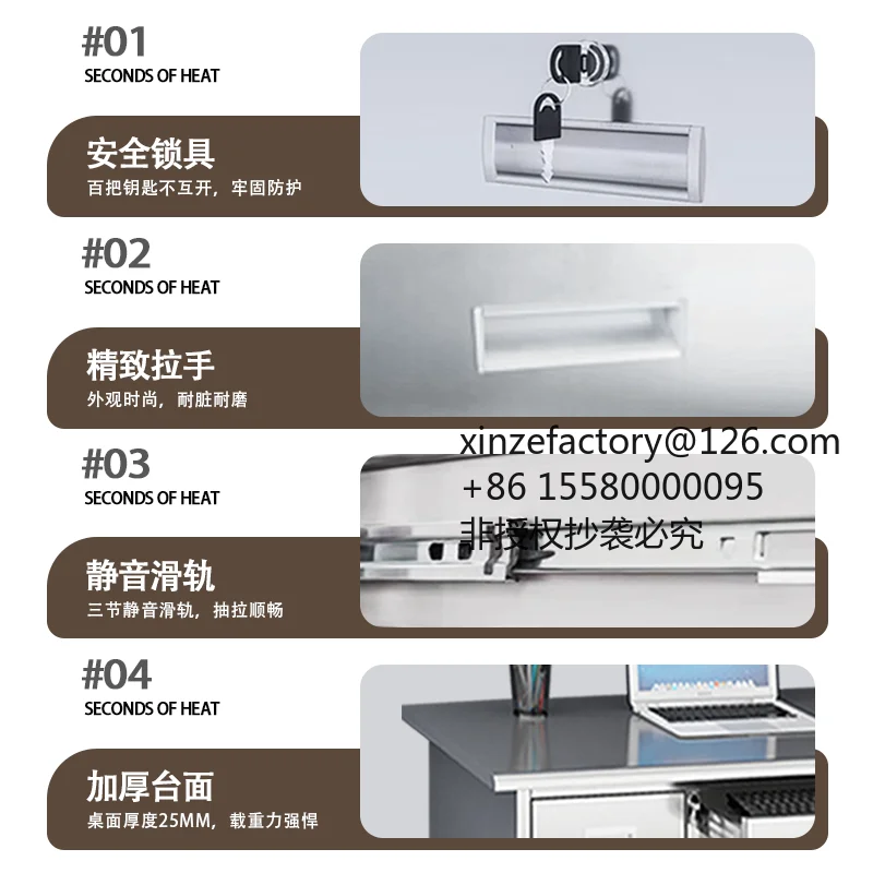 Factory Direct 2026 Top Rated304 stainless steel desk computer desk with drawers table medical laboratory bench factory workshop