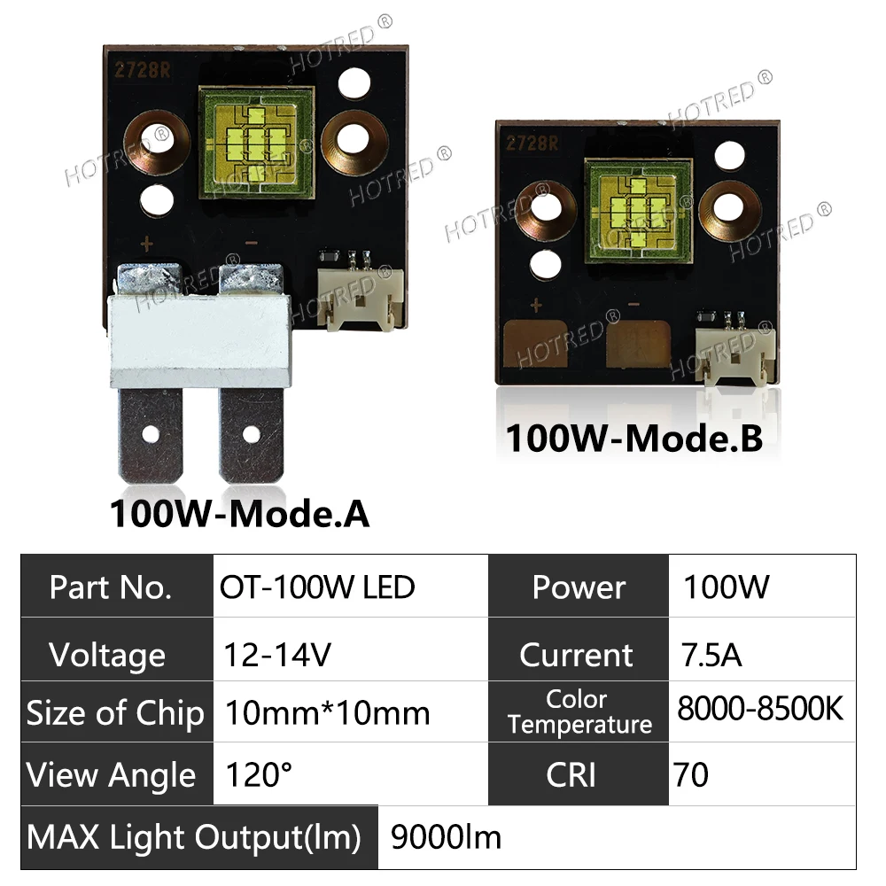 12V 100W Stage Light High Power LED Chip 14V 7.5A Cold White 8000K 120degree MovingHead Follow Soptlight Beamlight High Luminous