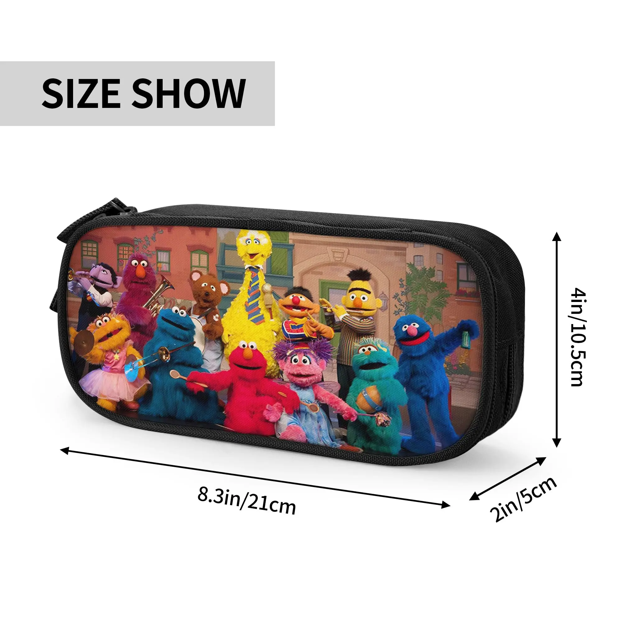 Sesames Streets Pencil Cases Cute  Elmo Tv Show Pen Bags Student Big Capacity Office Zipper Pencil Pouch
