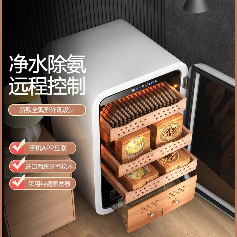 

High end retro cigar cabinet, constant temperature and humidity cigar refrigerator