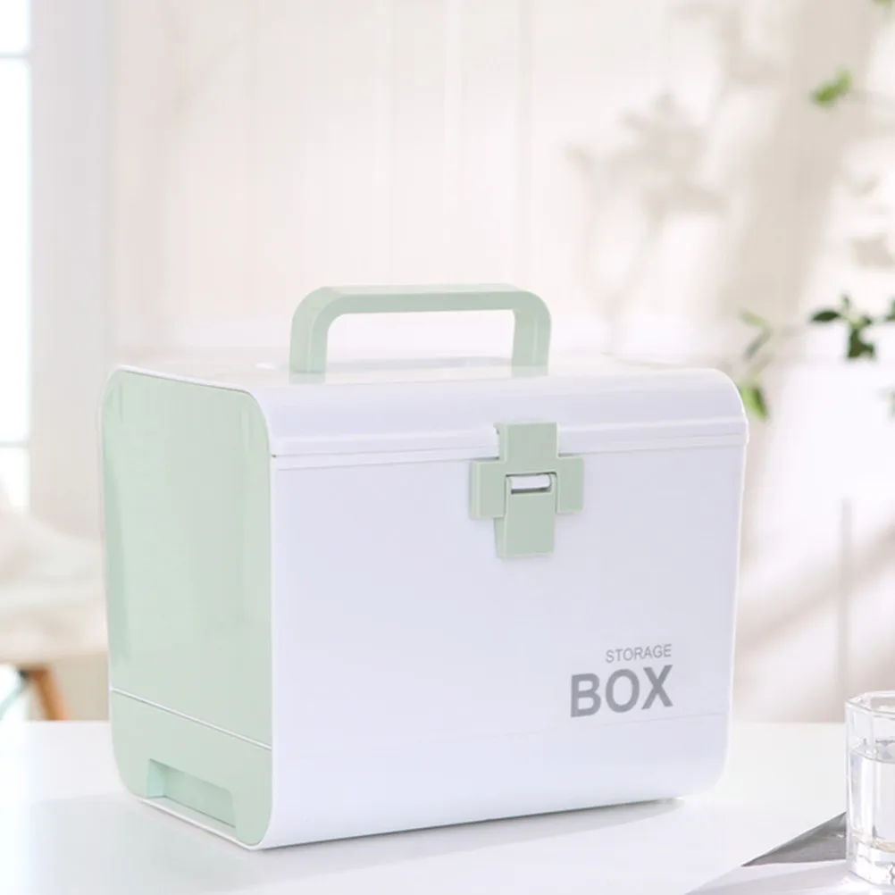 

1Pcs Premium Plastic Portable Medicine Box Family Medication Organizer with Separate Compartments for Travel Home Outdoor Use