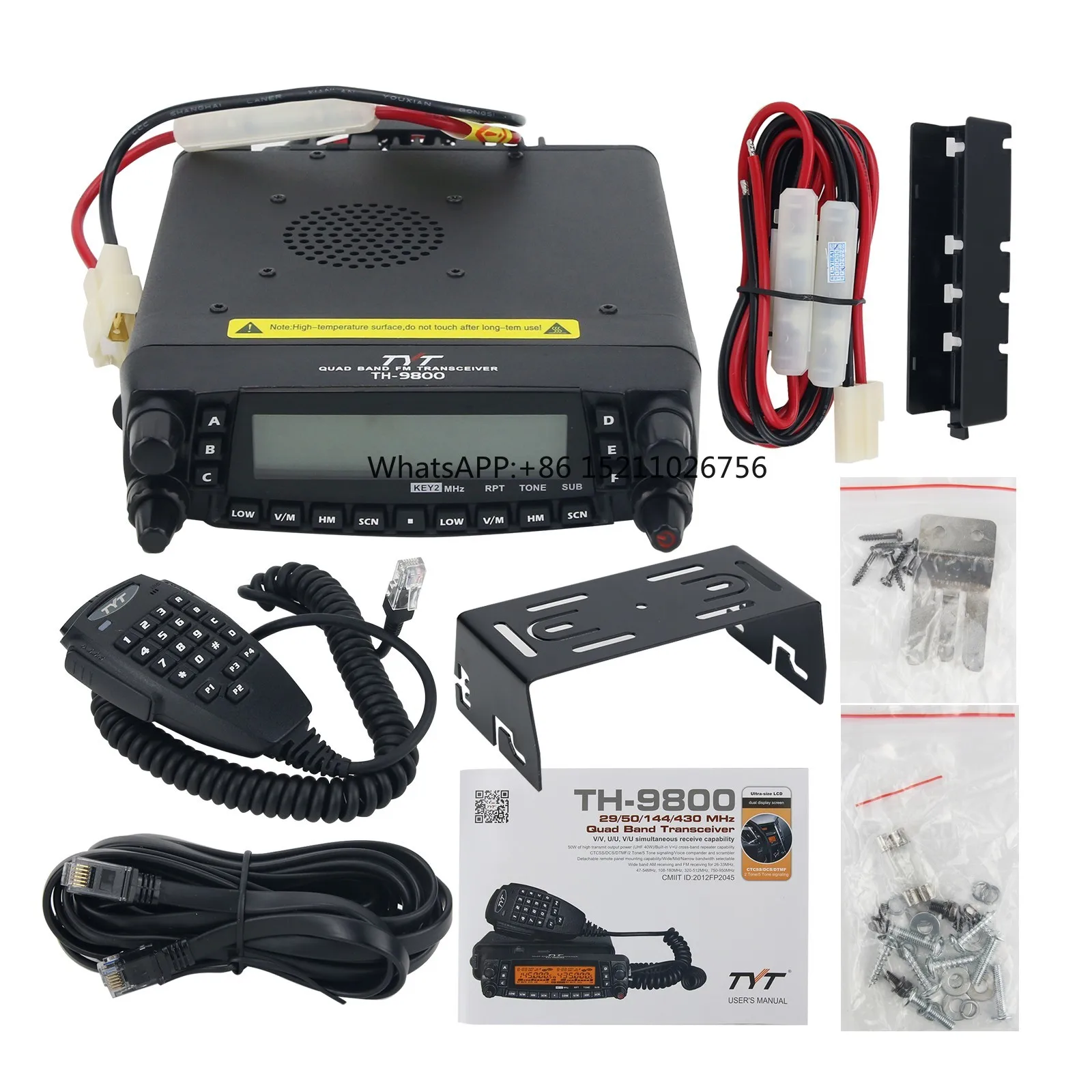 

TH-9800 Mobile Radio Quad Band 50W Car Transceiver Walkie Talkie Dual Display Repeater Scrambler