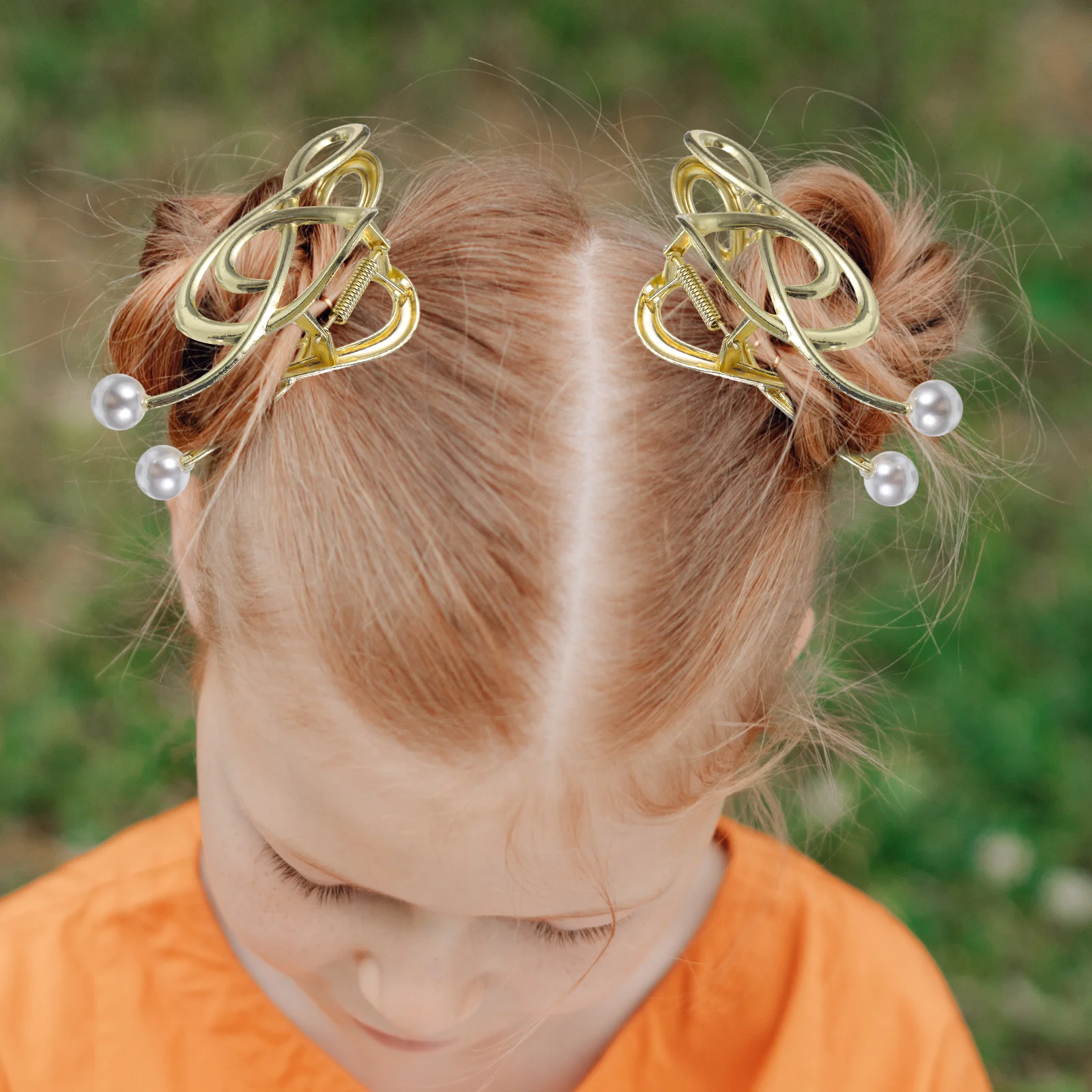 

Metal Hairpin Claw Clips for Women Pearl Score Golden Music Accessories Note Grip