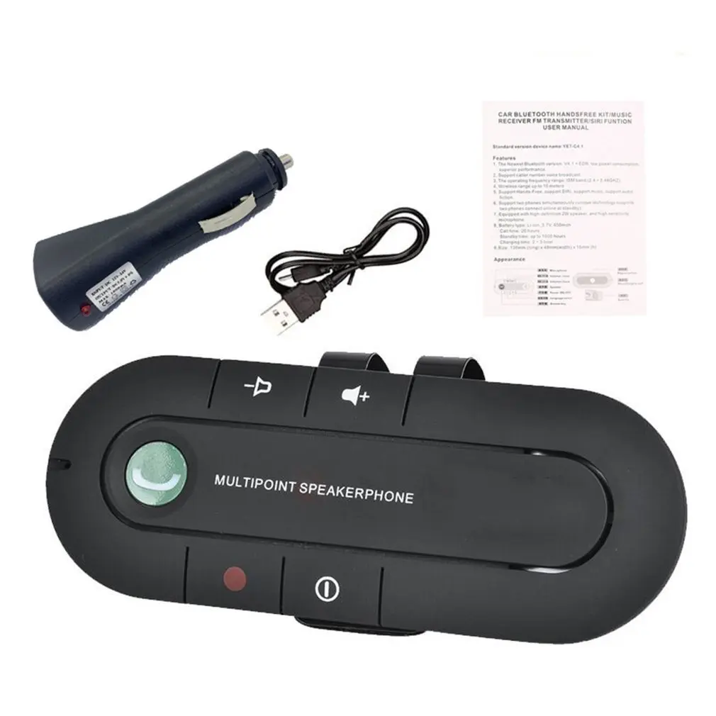 Kit de altavoz manos libres inalámbrico para coche, Clip de visera de teléfono para IPhone y Android, altavoz de Chipset CSR integrado duradero