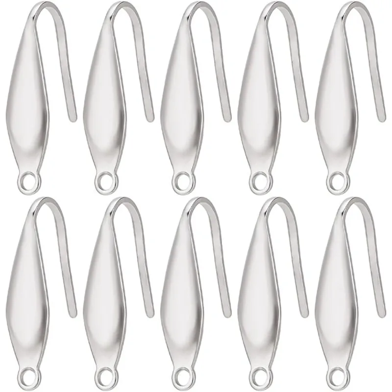 

1 Box 80Pcs Earring Hooks Stainless Steel Findings Hook with Loops Ear Wires Wide Fish Hooks French