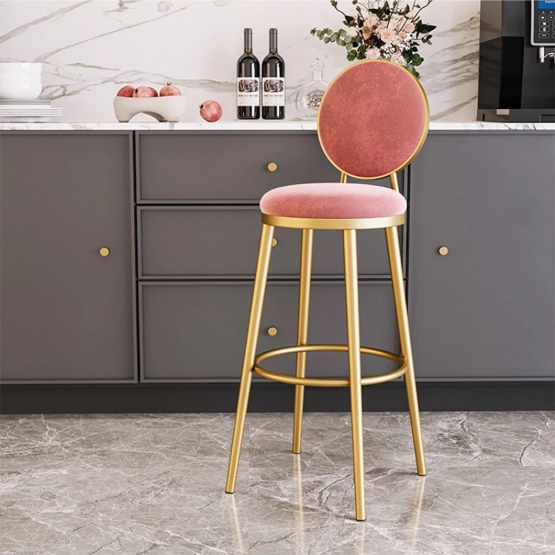 

Легкие роскошные современные барные стулья, золотые стулья для гостиной, ресторана, дизайнерский высокий табурет, барная стойка кассира, табуреты со спинкой