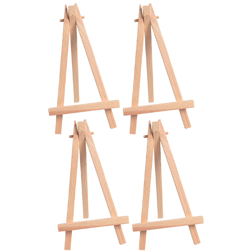 

4 Pcs Small Easel Child Mini Tripod Wooden Photo Painting Triangle Rack for Children