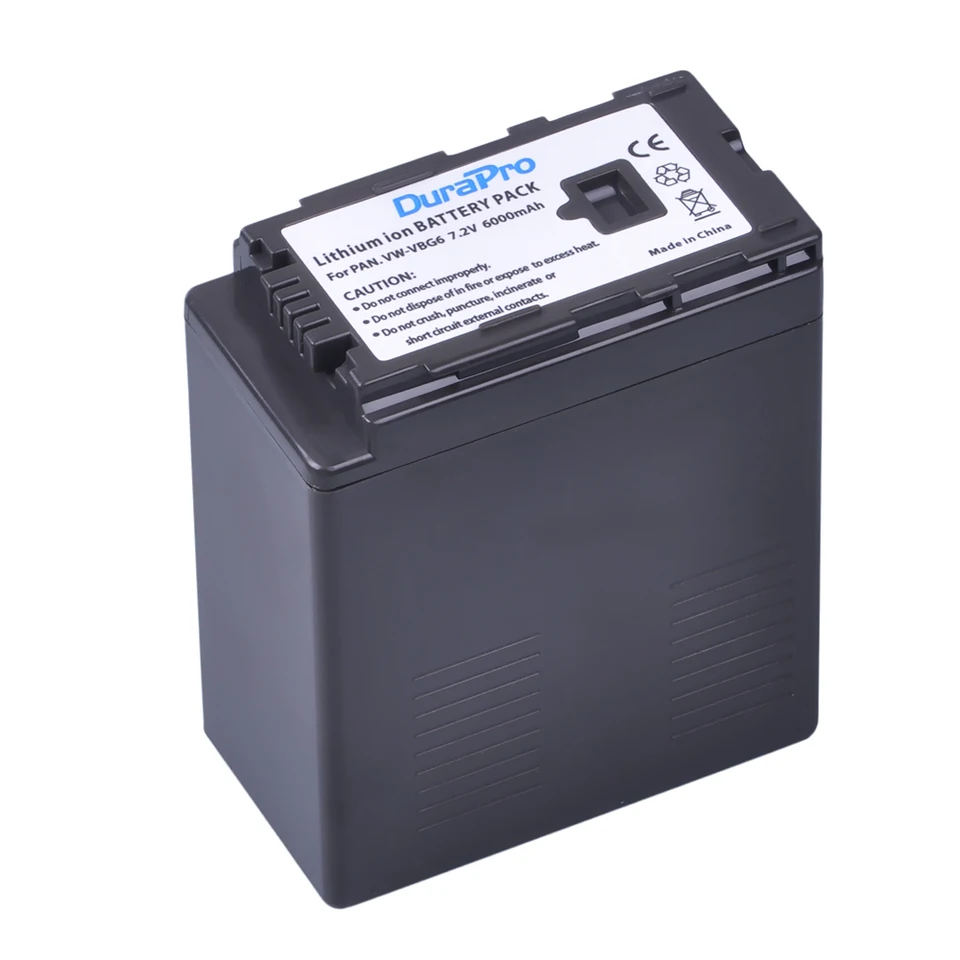6000mAh 7.2V VW-VBG6 Battery for Panasonic Cameras