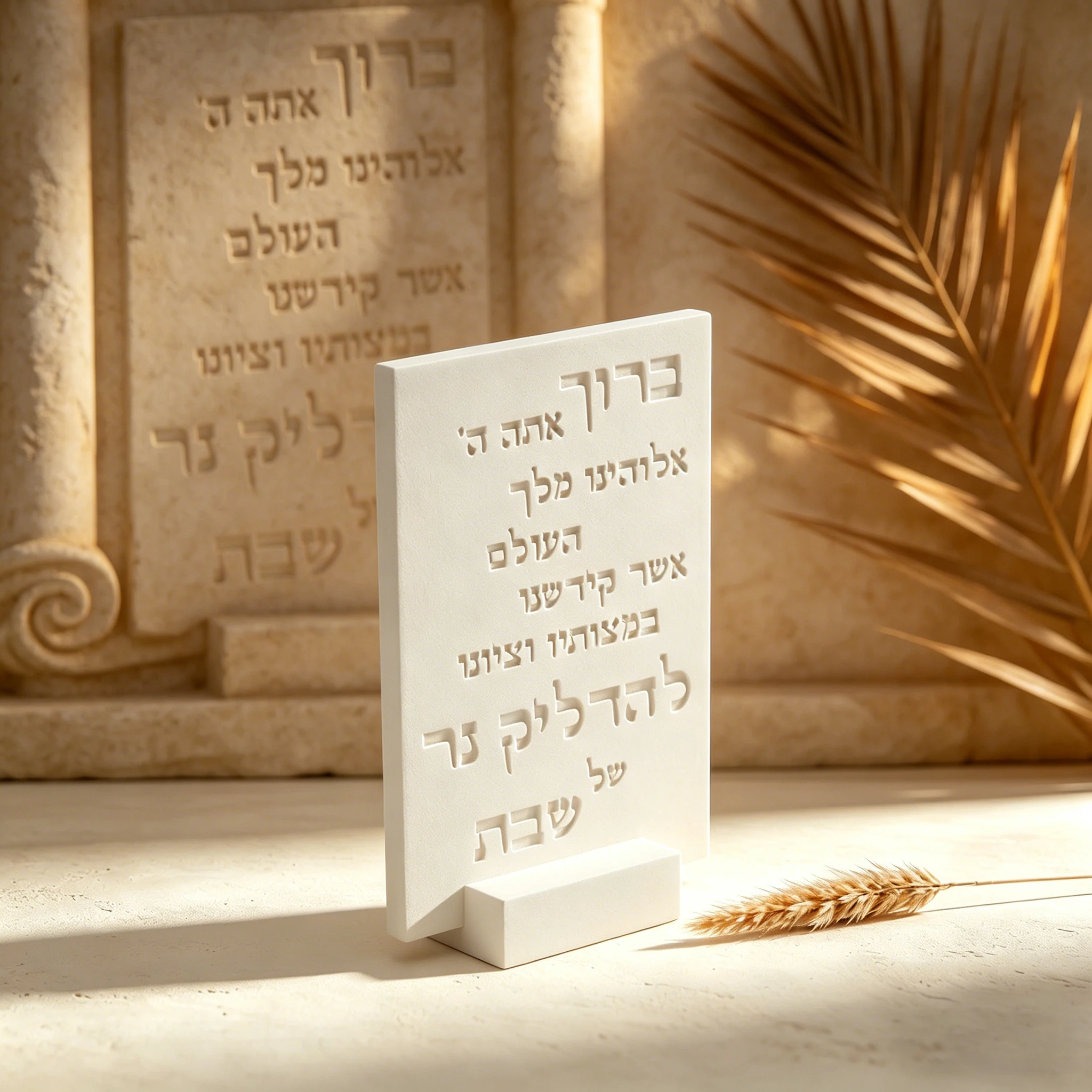Jewish Shabbat Blessing Plaque Silicone Mold - Religious Hebrew Prayer Casting Mould for Home Decor