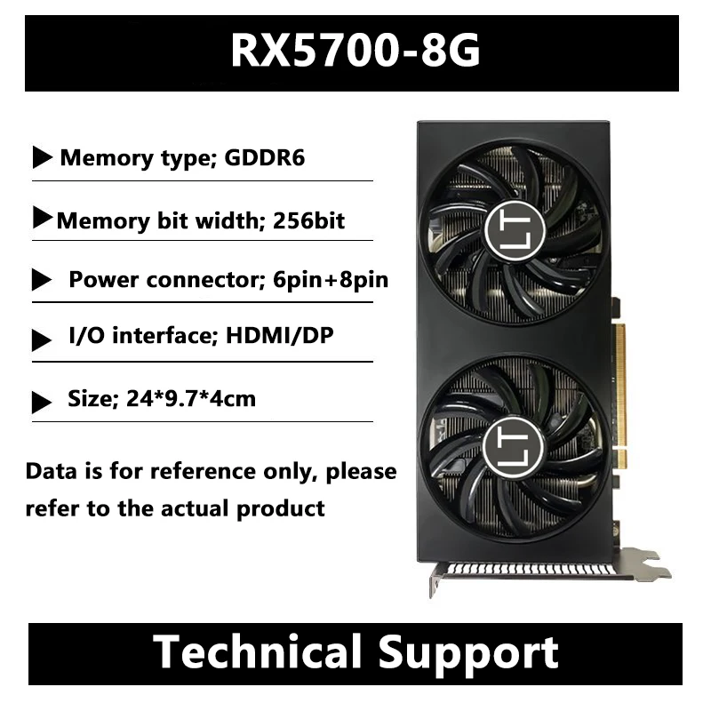 Computer graphics card RX5700 8G graphics card gaming gaming desktop computer work office graphics card