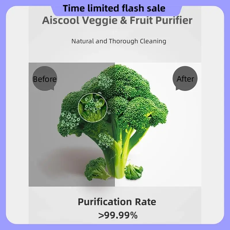 

A40T Fruit And Vegetable Wash Machine, Fruit Cleaner Purifier With Wireless Charging For Fruits, Meat