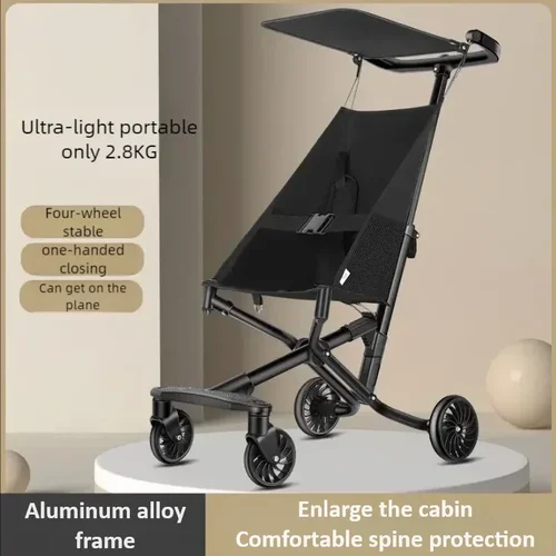 원클릭 접이식 경량 유모차, 휴대용 유모차, 안전 벨트, 아기 트롤리, 롤오버 방지, 어린이 카트 