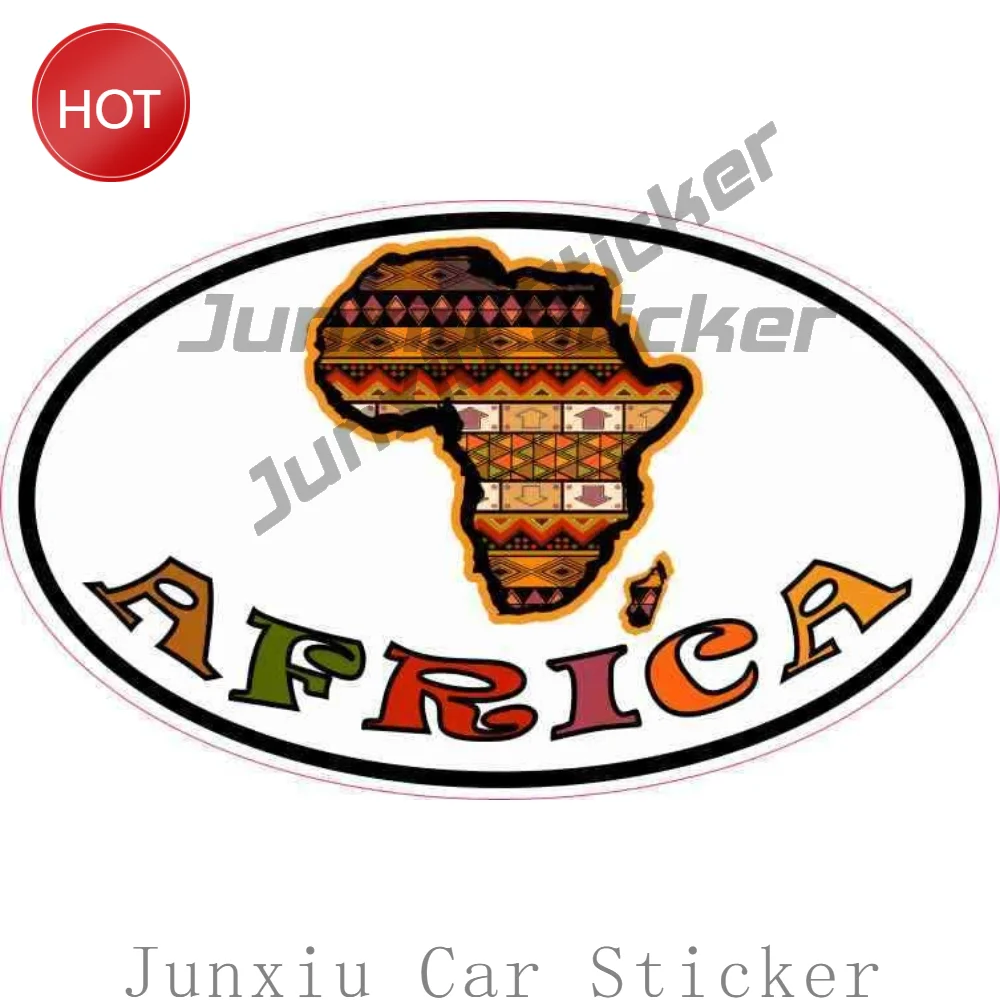 Oval Africa Map PVC Car Sticker Eye Catching Decal For Car Door And Rear Window Vehicle Decoration Automotive Accessories