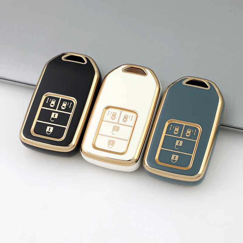 4 Buttons Remote Key Cover Protector Shell For Honda HR‑V Odyssey Stepwgn Elysion Civic for Accord Pilot CR‑V TPU Car Key Case