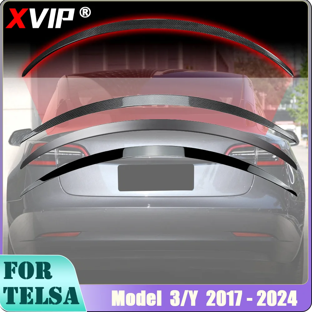 

XVIP Spoiler For Tesla Model3 Y 17-24 HOT ABS Carbon Fiber Spoiler Glossy Matte Black Trunk Wing Car Exterior Parts Modification