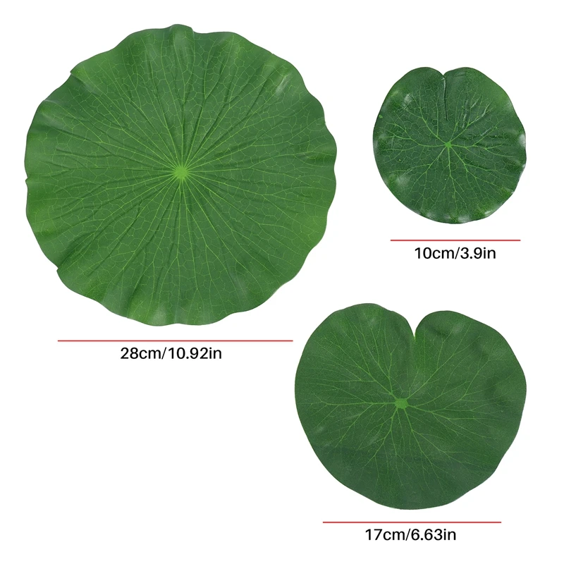 Pack Of 9 Artificial Floating Foam Lotus Leaves Water Lily Pads Ornaments Green   Perfect For Patio Koi Fish Pond Pool Aquarium